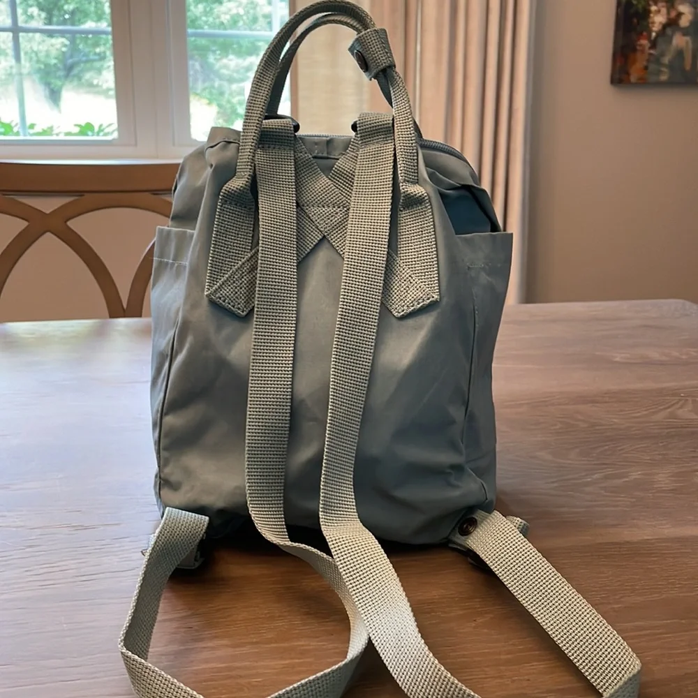 Fjallraven Kanken Mini Backpack in Slate Gray with Red Logo